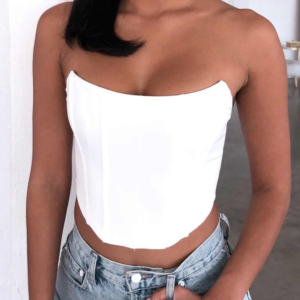 White corset top